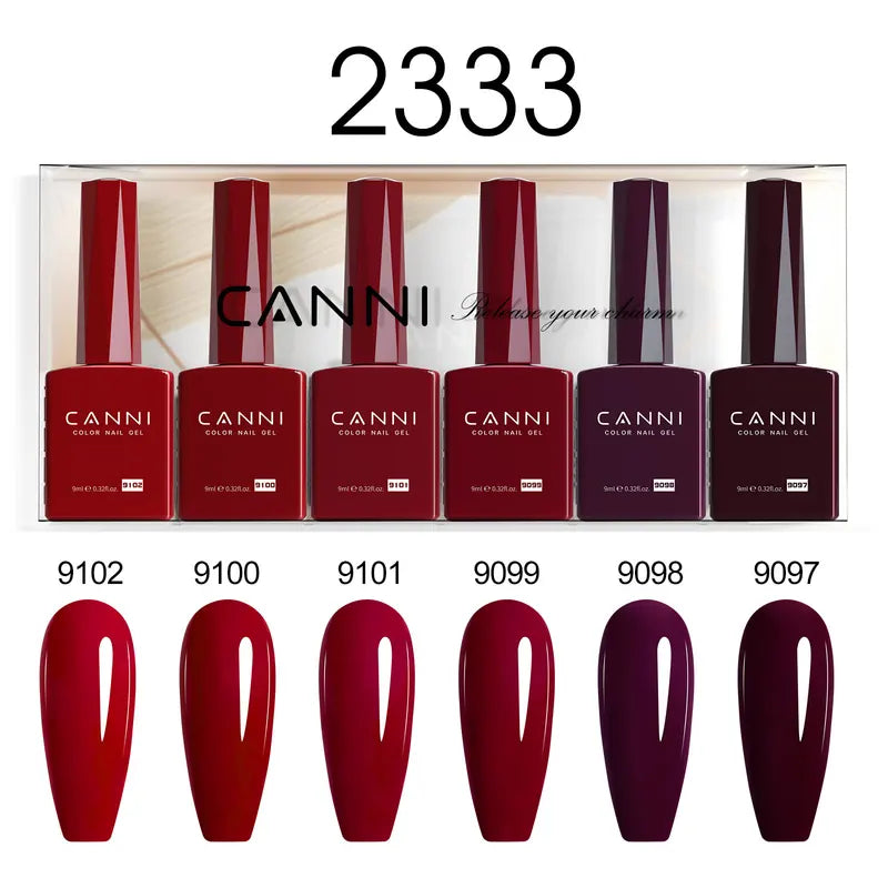 6-Piece HEMA & TPO Free Nail Gel Polish Set - Semi-Permanent UV LED Colors