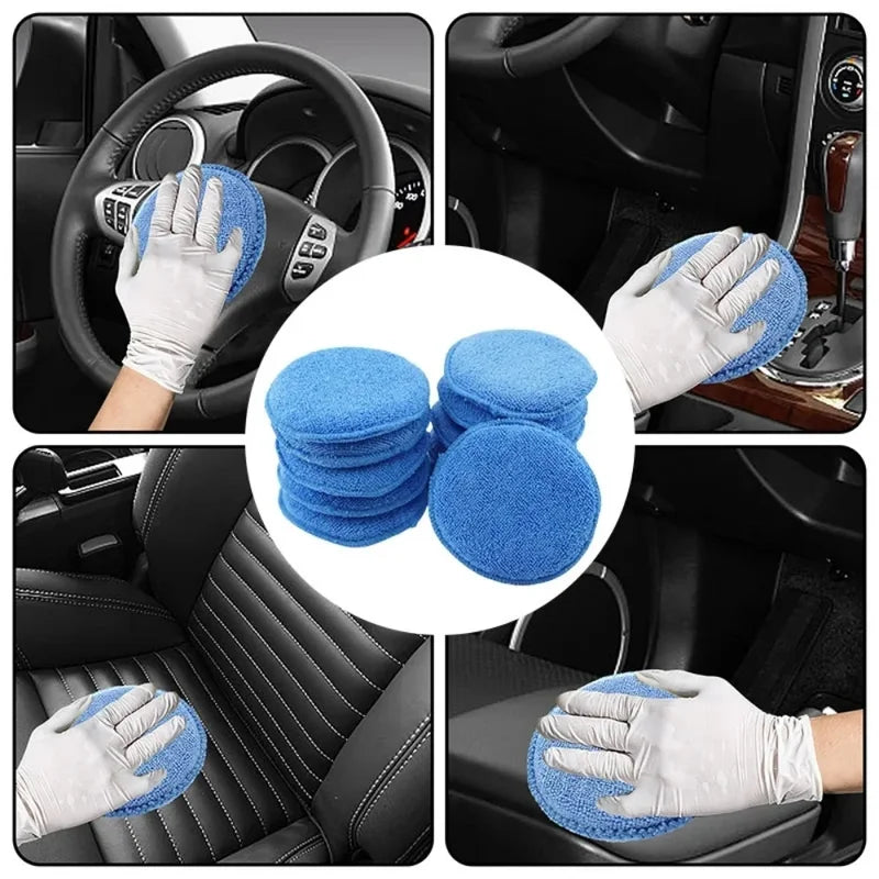 10 Pack Car Waxing Polish Sponges 5 Inch Microfiber Foam Pads for Detailing