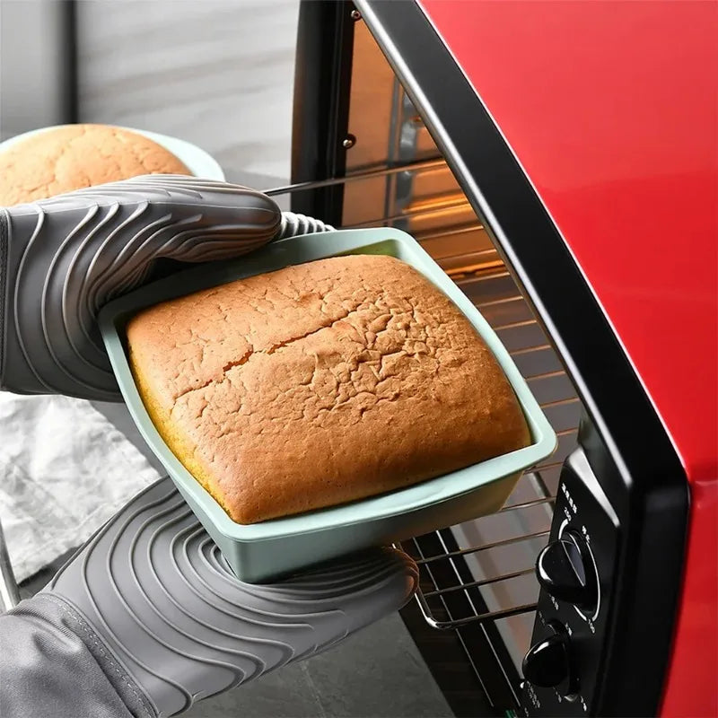 1/4Pcs Silicone Square Cake Plate Non-Stick Brownie Pan with Anti-Slip Handle