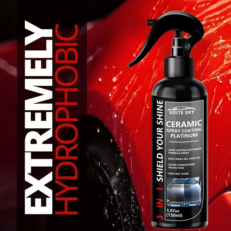 Nano Ceramic Car Coating Spray 3-in-1 Scratch-Resistant Gloss Finish for All Paint Types