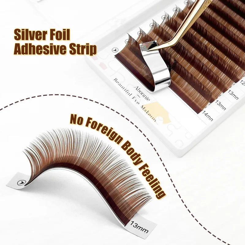 False Eyelashes 0.03 CC Curl Brown Volume Lashes for Natural Look