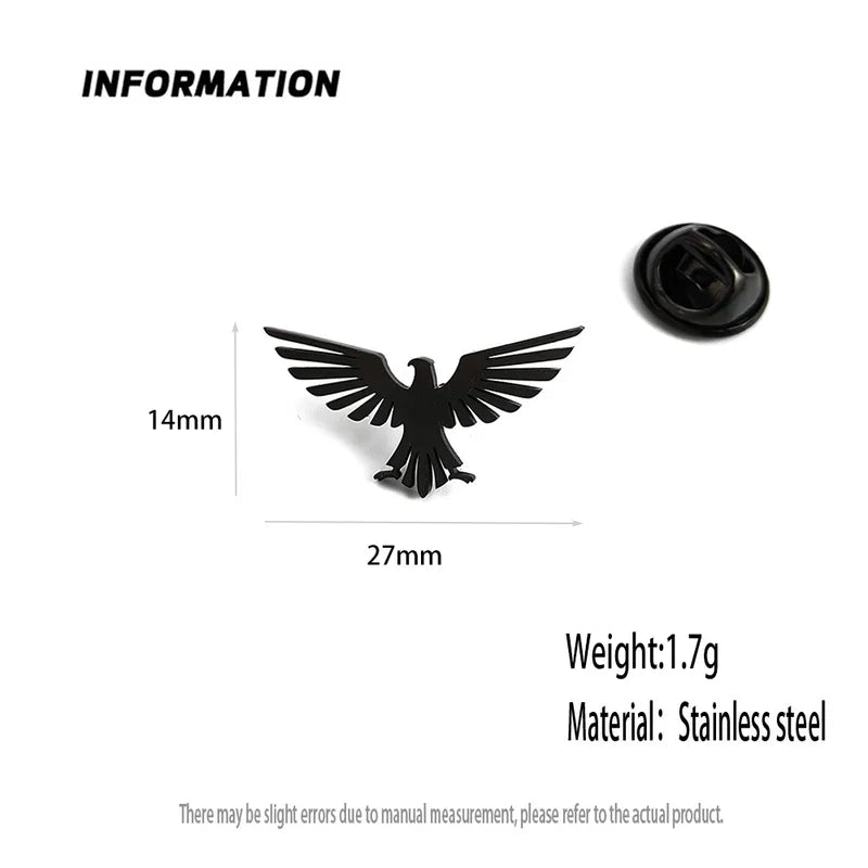Fashionable Stainless Steel Flying Bird Brooch - Lapel Pin for Men & Women