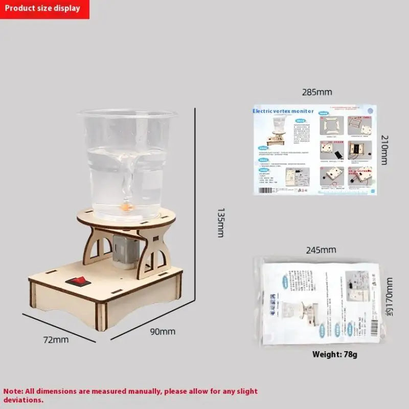 Interactive Science Water Tornado Maker and Wooden Puzzle Set - Educational STEM Kit