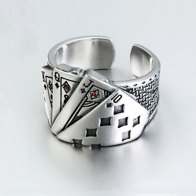 Vintage Lucky Poker Rings for Women & Men - Card Playing Finger Jewelry