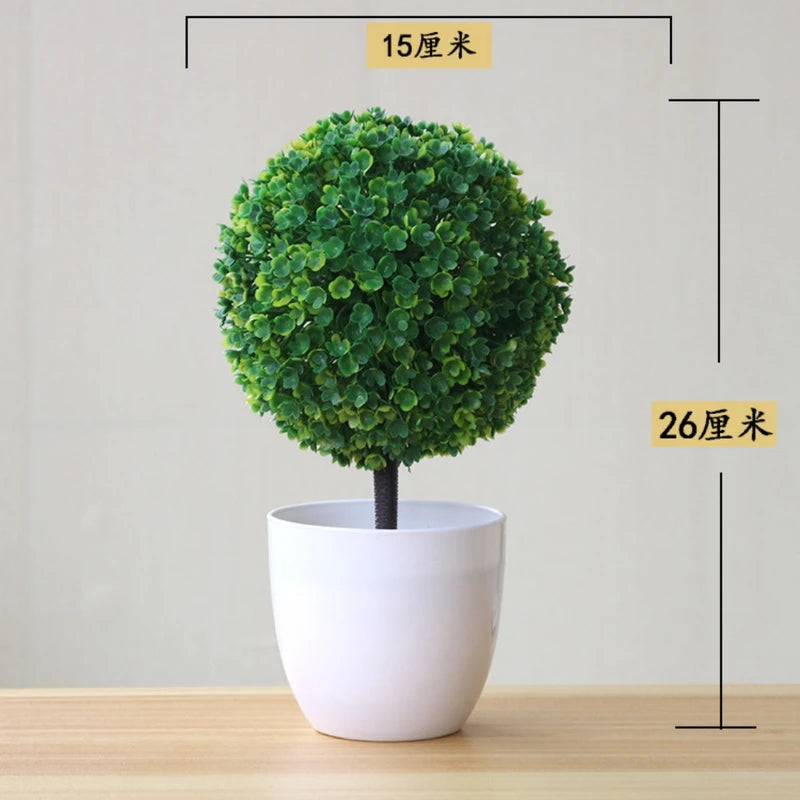 Artificial Bonsai Tree for Home Decor - Small Potted Green Plant, Indoor and Wedding Decoration