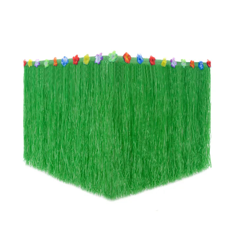 Tropical Luau Grass Table Skirt for Hawaiian Party Beach Decor 100x60cm