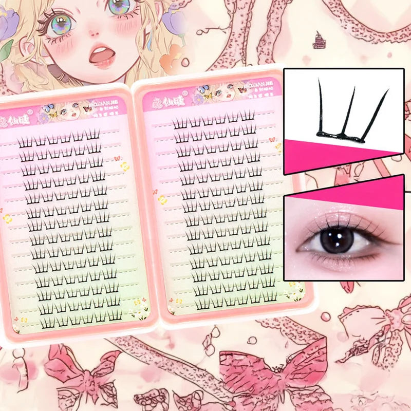 False Eyelashes Flake Book Natural Wispy Style for Glamorous Eyes - Korean Look