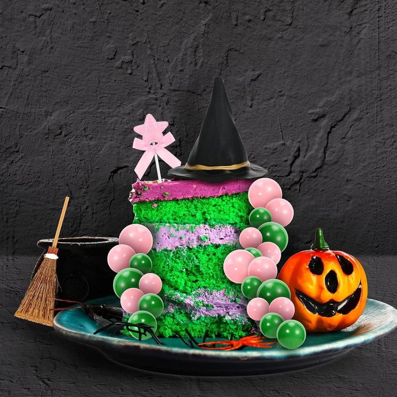 Halloween Witch Party Supplies Cake Decorations Set with Crown and Broom