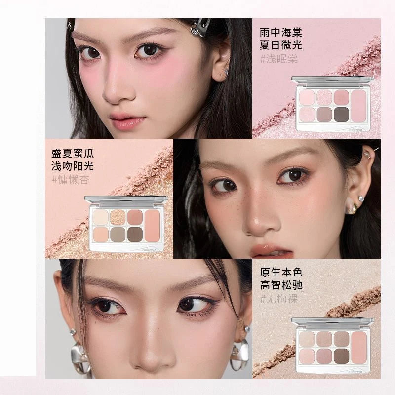 Colorful Facial Palette with Highlighter and Blush - Matte & Shimmer Makeup for Women