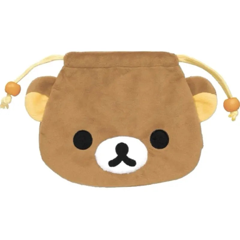 Cute Cartoon Bear Plush Drawstring Bag for Travel & Daily Use - Cosmetic & Storage Pouch