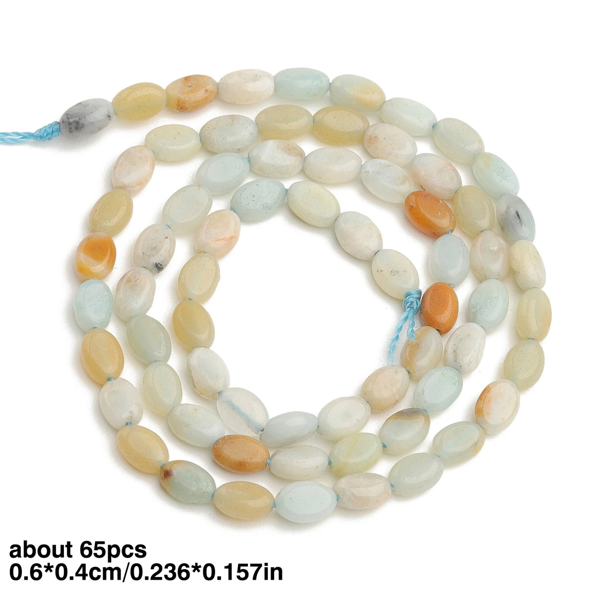 6x4mm Natural Amazonite & Red Jasper Beads Oval Shape Loose Jewelry Making Supplies