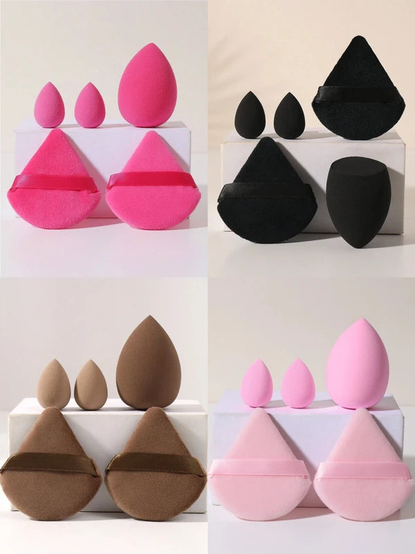 5PCS Makeup Sponge Set for Cream, Powder & Loose Powder Application - Multiple Colors
