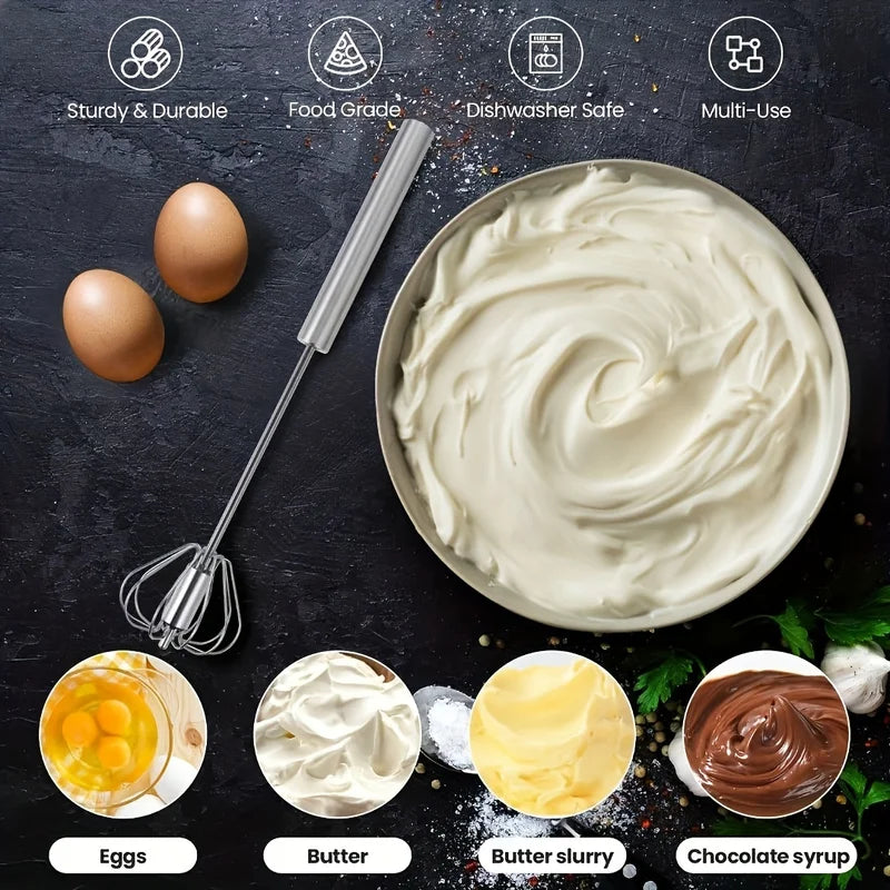 Stainless Steel Egg Beater Semi-Automatic Mixer for Baking & Cooking
