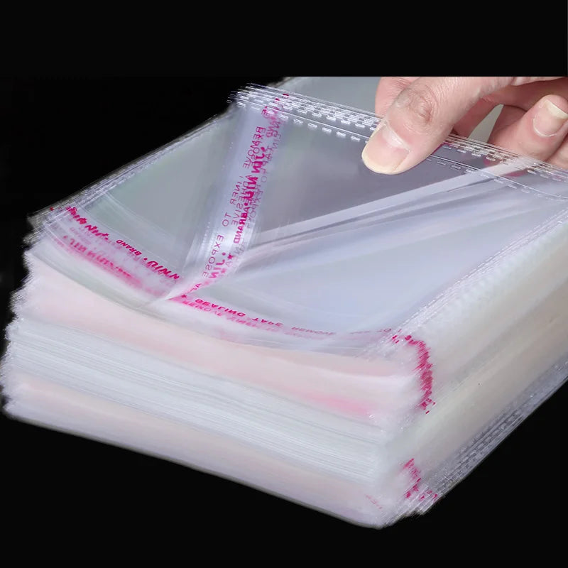 30pcs Clear Plastic Storage Bags with Self-Adhesive Closure for Clothing & Gifts