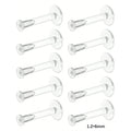 Clear Earrings 10pcs 16g Bioflex Labret Piercing Retainers - Cartilage Helix Tragus