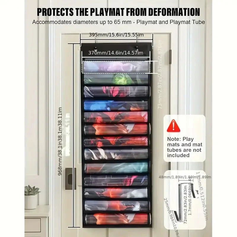 Playmat Storage Tube Holder for Card Games MTG TCG RPG with Hooks