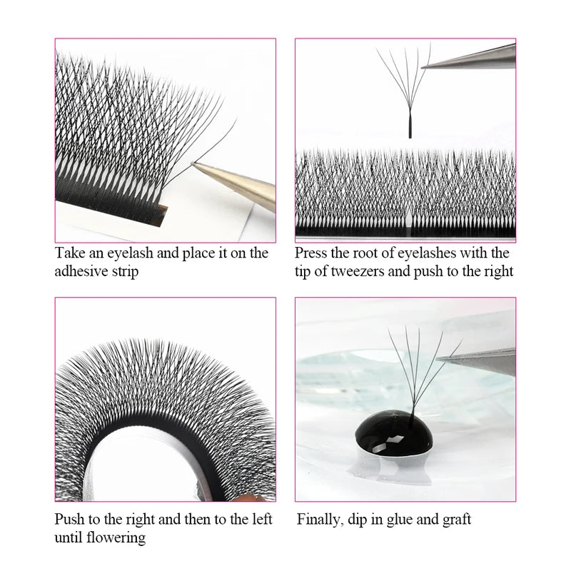 Premade Volume W-Shape Eyelash Extensions 2D-8D Faux Mink Natural Look