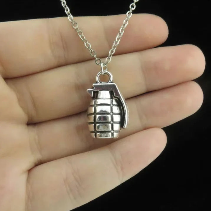 Vintage Steampunk Grenade Pendant Necklace for Women Men Jewelry Trendy Hip-Hop Grunge