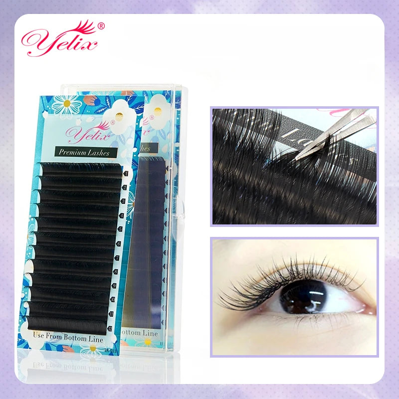 Matte Classic Lash Extensions 7-16mm D+ Curl Premium Silk Eyelashes - Professional Supplies