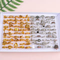 Bulk 25 Pcs Punk Metal Jewelry Rings for Men & Women - Assorted Styles, Size 8-11