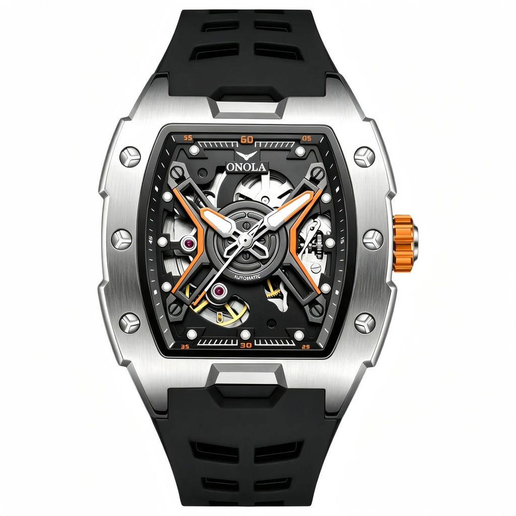 Automatic Mechanical Watch for Men Waterproof Silicone Strap - ONOLA