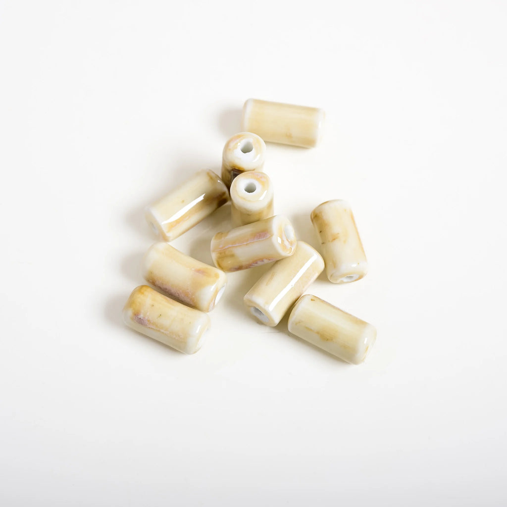 Multicolor Cylindrical Ceramic Beads for Jewelry Making 17mm DIY Craft Supplies