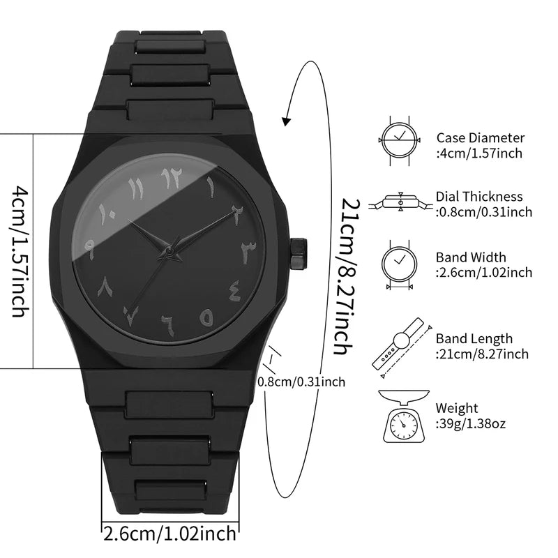 Men's Quartz Watch Set - Casual Sports Wristwatches with Plastic Bands, 2-Pack