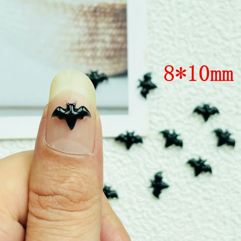 100 Pcs Cute Mini Resin Bat Halloween Flatback Ornaments Jewelry Making Accessories
