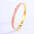Stackable Gold Color Bangle Bracelet Set for Women - 18K Gold Plated Jewelry