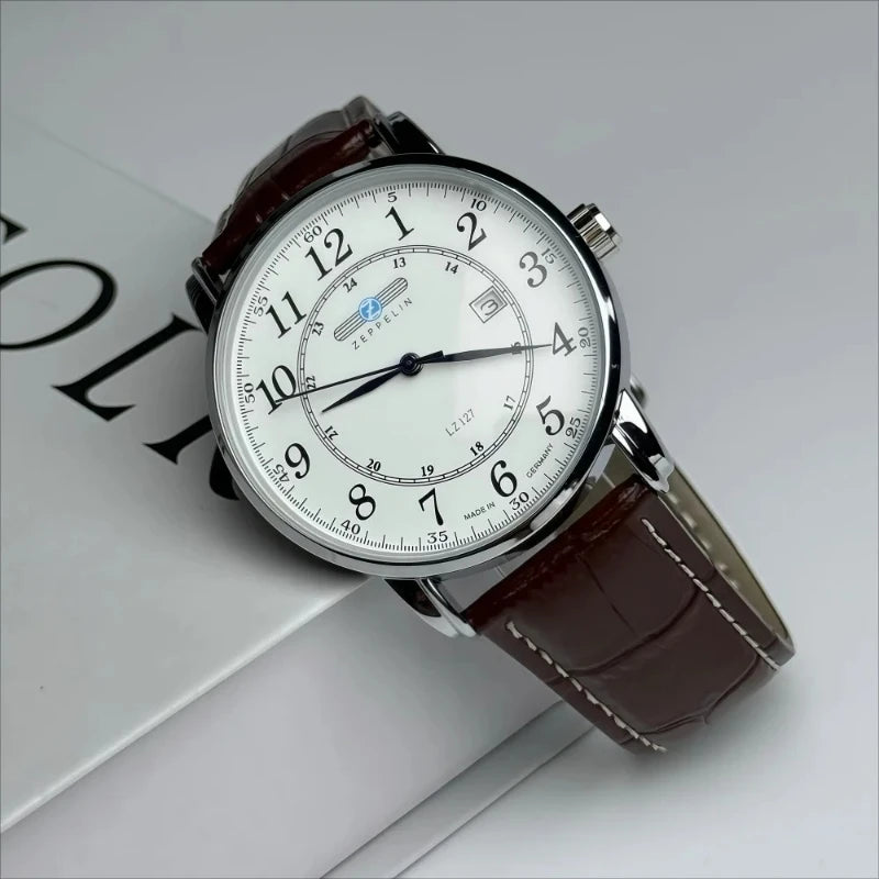 Men's Retro Zeppelin Airship Quartz Watch with Calendar and Business Style