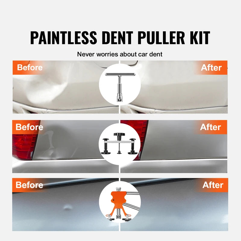 Car Dent Repair Kit with Suction Cups & Puller Tools - Paintless Dent Removal Set