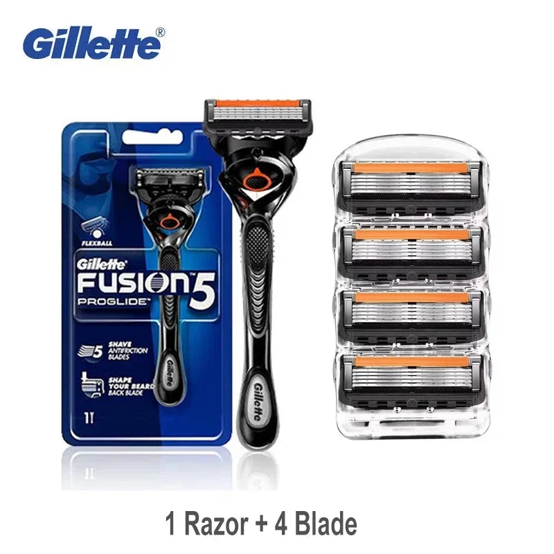 Men's Safety Razor Blades Refill Pack - Fusion 5 ProGlide Compatible, 5-Layer Blades, FlexBall Handle