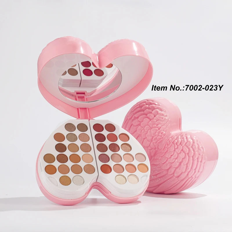 Foldable Heart Makeup Palette Set All-in-One Eyeshadow Blush Concealer Highlighter Kit