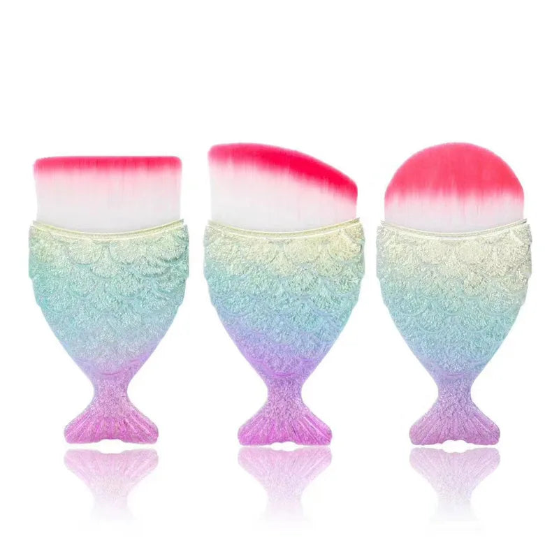 Professional Mermaid Makeup Brush Set - Face Blush Foundation Cosmetic Tools Kit