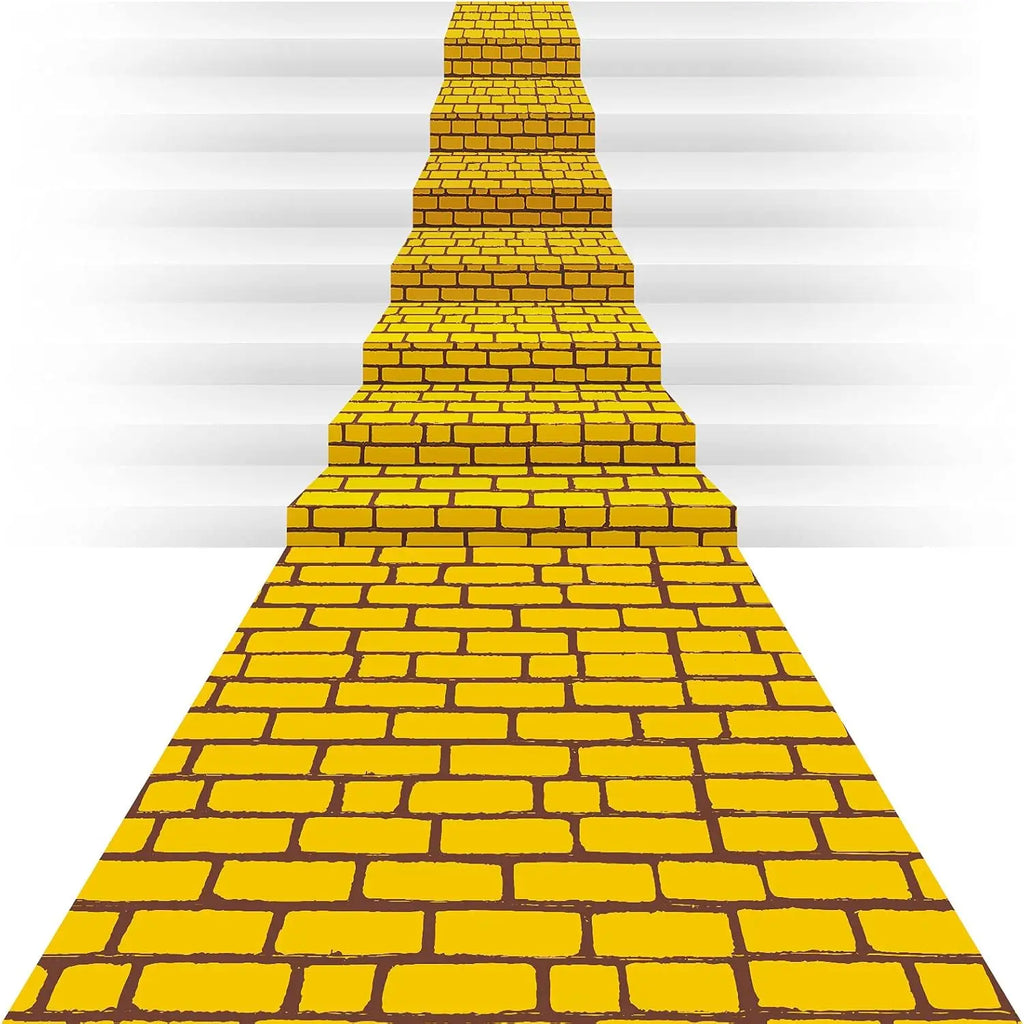 Yellow Brick Wall Backdrop for Halloween Wizard Cosplay Party Decorations - Long Floor Runner