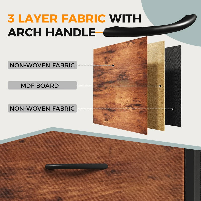Fabric Cabinet with 12 Drawers for Living Room Bedroom Storage - Large TV Console