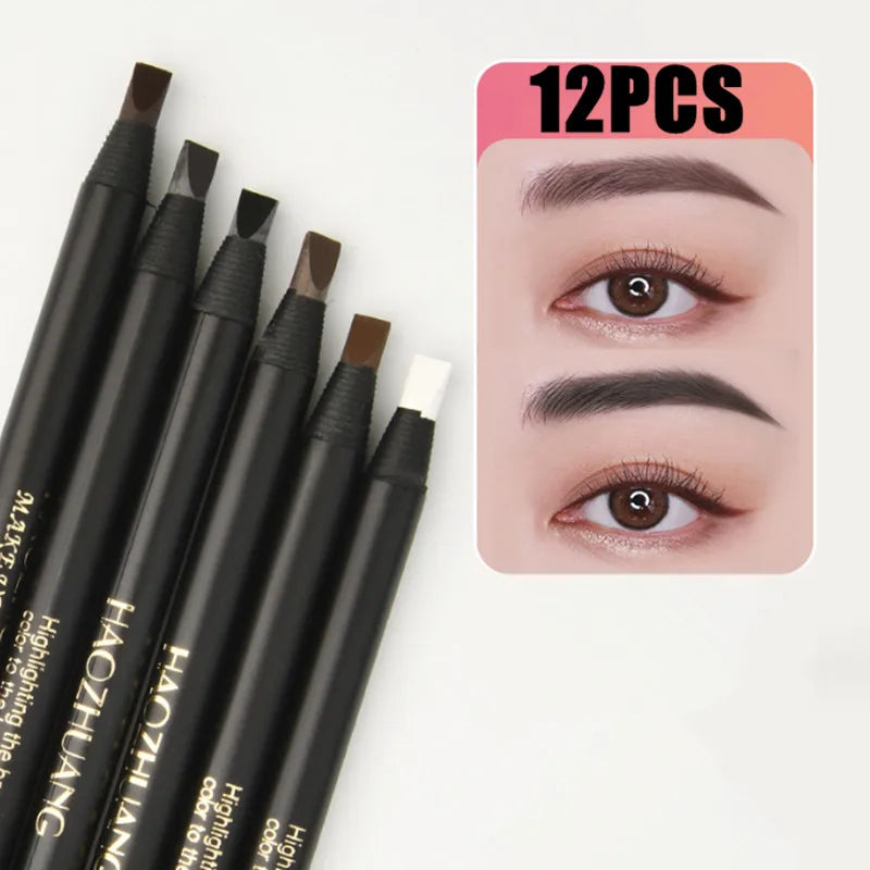 12PCS Waterproof Microblading Eyebrow Pencil Set - Natural, Long-Lasting, Easy to Apply