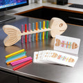 Wooden Fishbone Balance Toy for Kids - Educational Motor Skills Game, 30 Cards