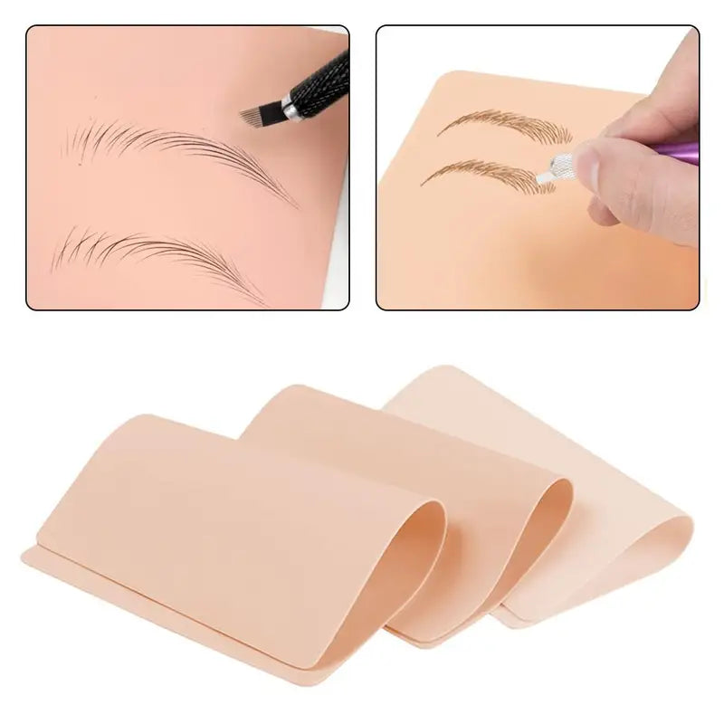 Blank Tattoo Practice Skin Double Sided Silicone for Beginners & Artists
