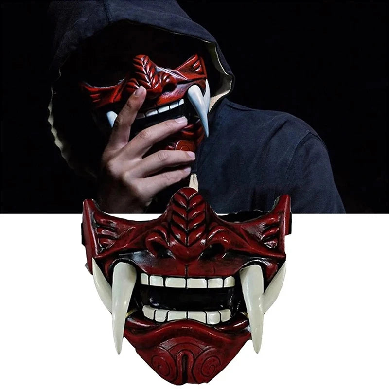 Japanese Oni Demon Mask Halloween Cosplay Horror Party Prop - Unisex