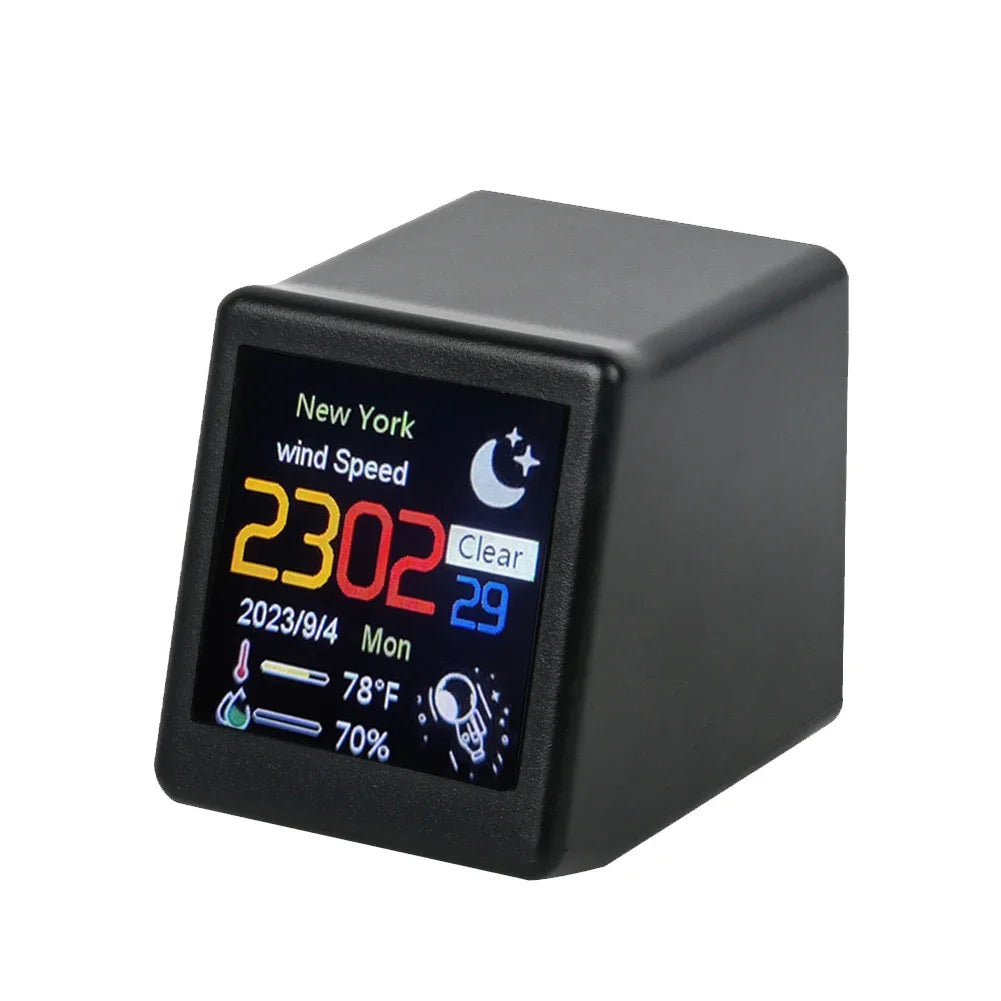 Mini Wifi Weather Station Digital Display - Temperature Humidity Clock