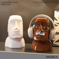 Creative Moai Stone Statue Tissue Box & Earphone Holder - Decorative Home Ornament