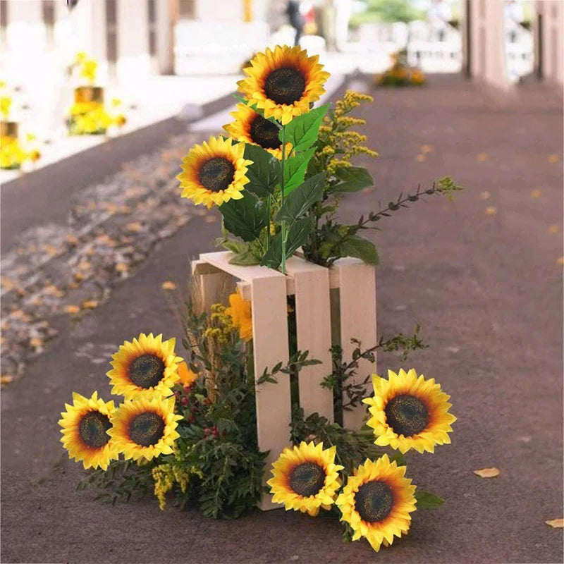 Artificial Sunflowers Bouquet Flowers for Home Garden Decor Wedding Party