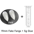 Halloween Vampire Dentures Cosplay Fangs with Adhesive & Multiple Sizes