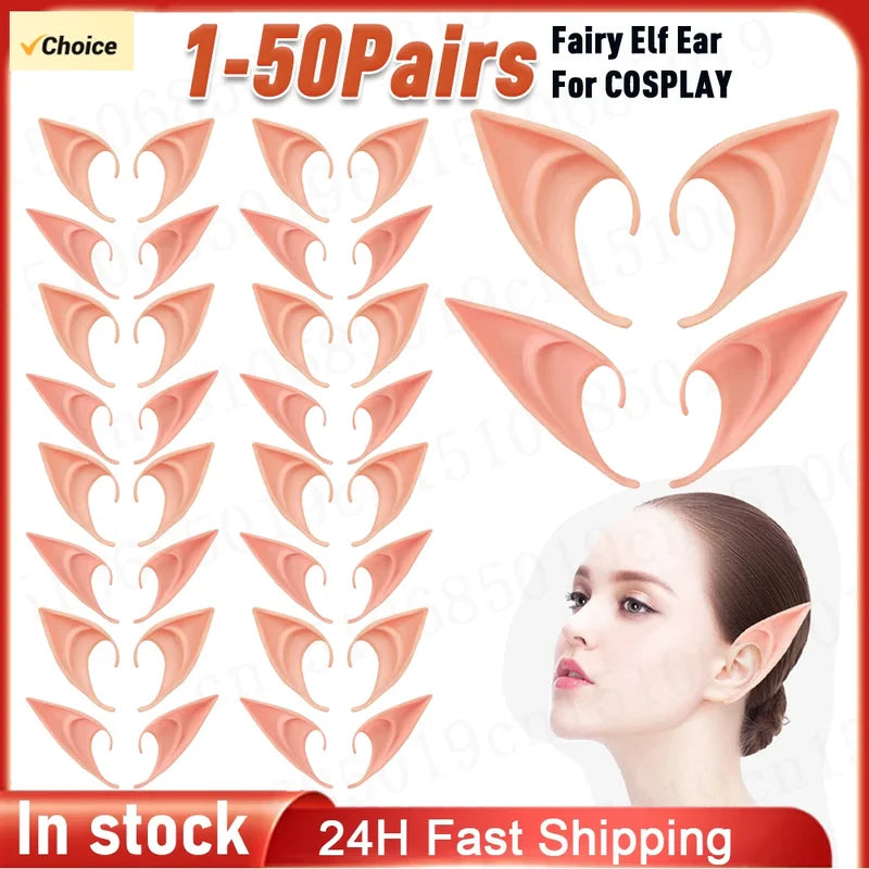 Elf Ears Latex Cosplay Costume Accessories for Halloween & Fantasy