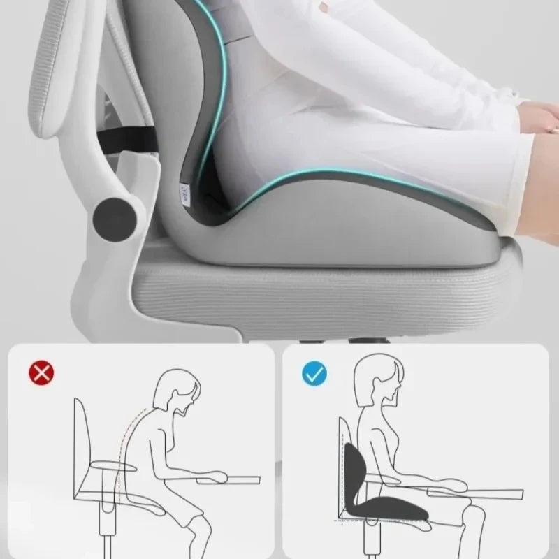Ergonomic Memory Foam Chair Cushion for Coccyx Sciatica Relief Office Car Home