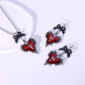 Gothic Cross Heart Necklace for Women, Pagan Witchcraft Jewelry, Choker Pendant Gift