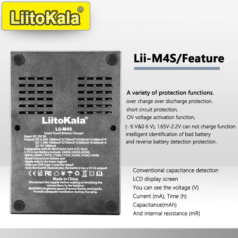Smart Battery Charger for 18650 26650 AA AAA Ni-MH Li-ion Batteries LCD Display