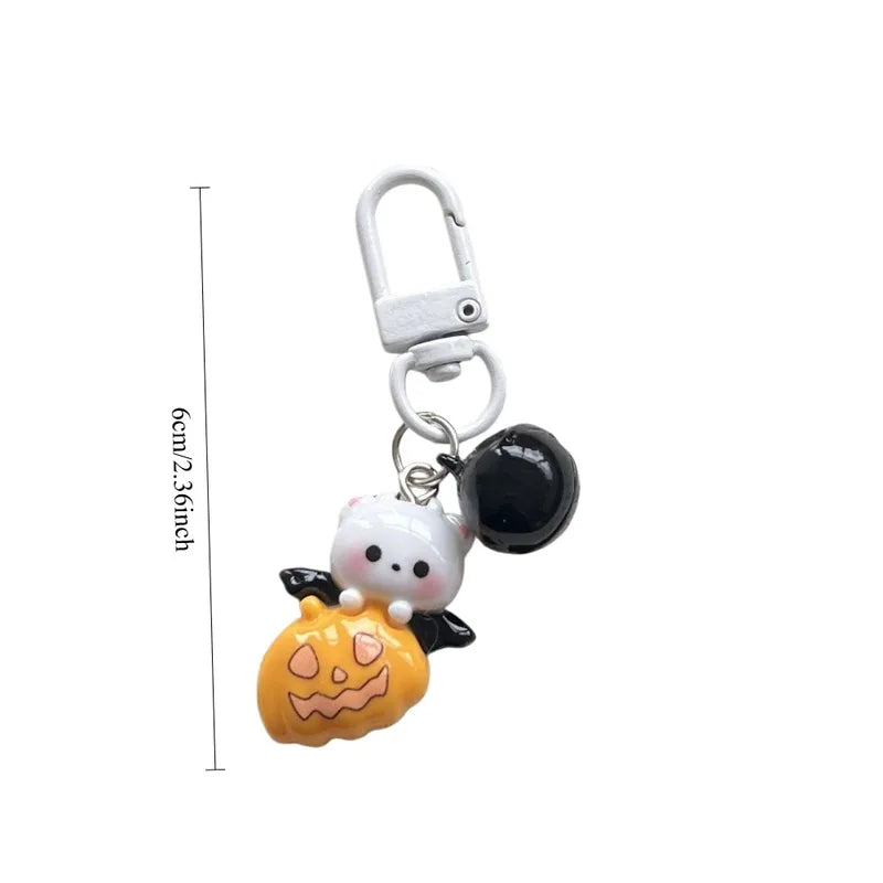 Halloween Keychain Pendant Set - Spooky Ghost Trickster Party Favors Bulk