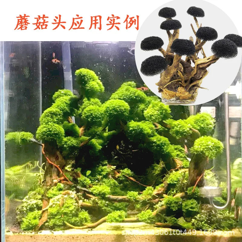 Aquarium Moss Tree Mesh & Sponge Decorations for Fish Tanks - Sturdy Mesh Pad